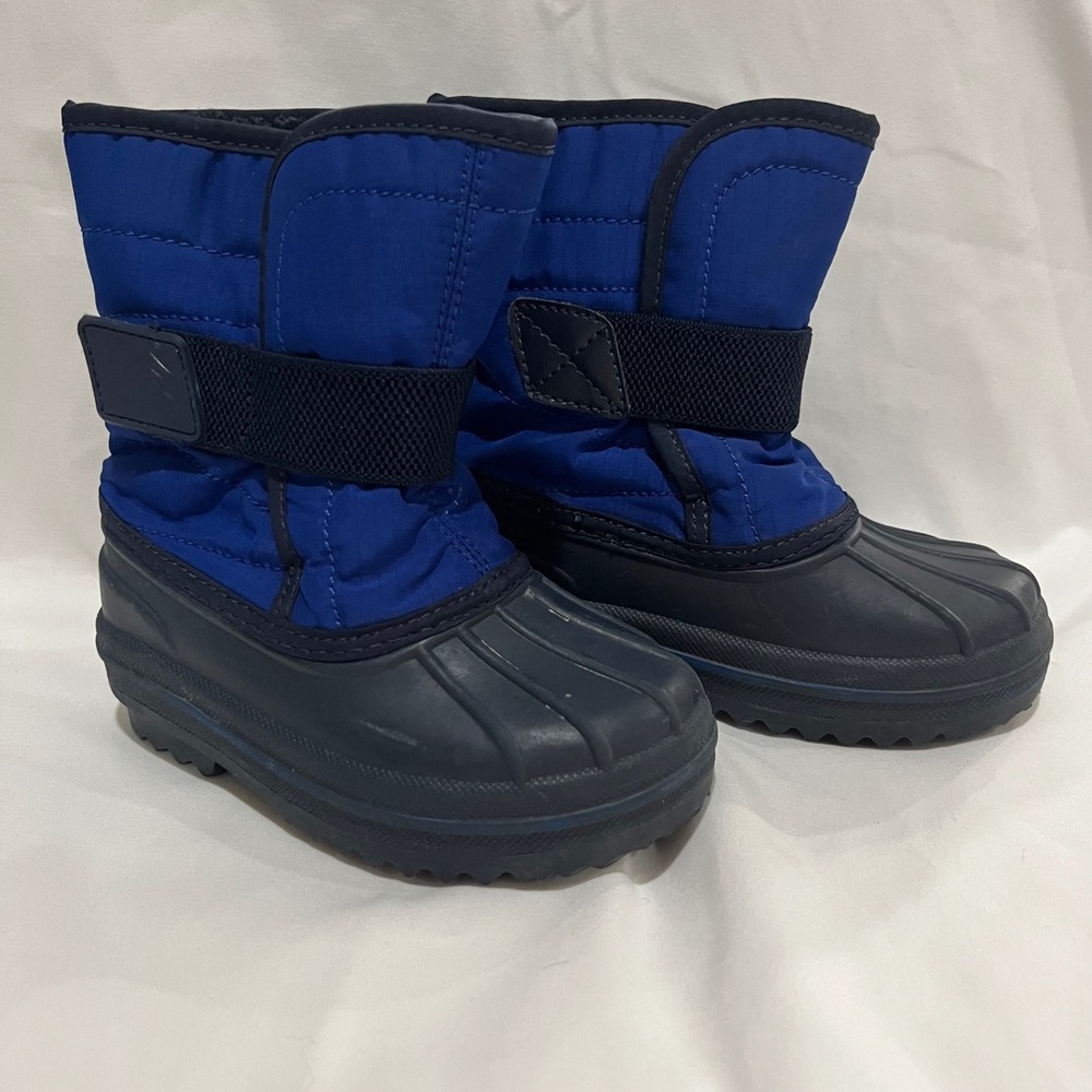 The Children's Place‎ Blue Puffer Winter Snow Boots Size 7 Toddler Waterproof